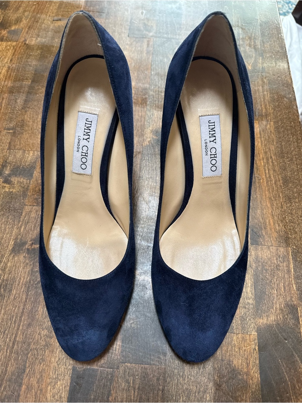 Jimmy Choo 11 Navy Suede Billie 85 Heel Pumps - Picture 3 of 6